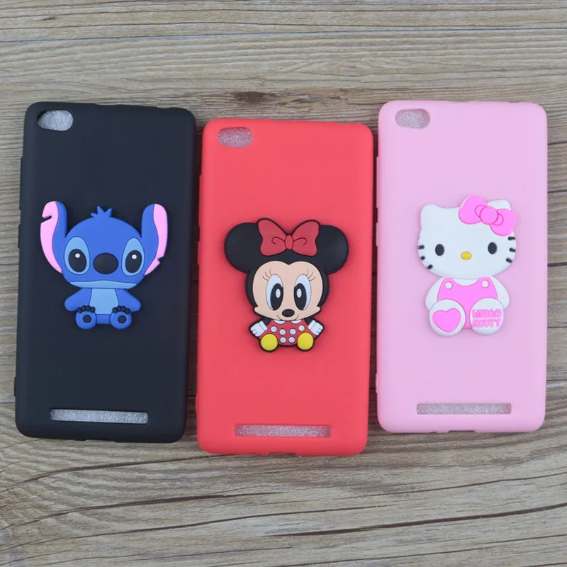 Милый мультфильм Минни чехол для Xiaomi Redmi 4A Hongmi случаях стежка рисунок Hello Kitty Микки