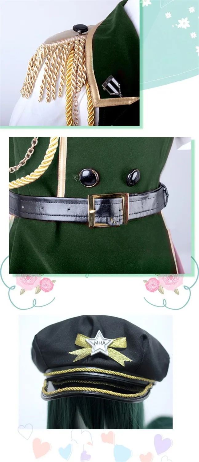 My Hero Academy Аниме Косплей маленький герой Asui Tsuyu Военная Униформа женские армейские костюмы косплей костюм платье+ рубашка