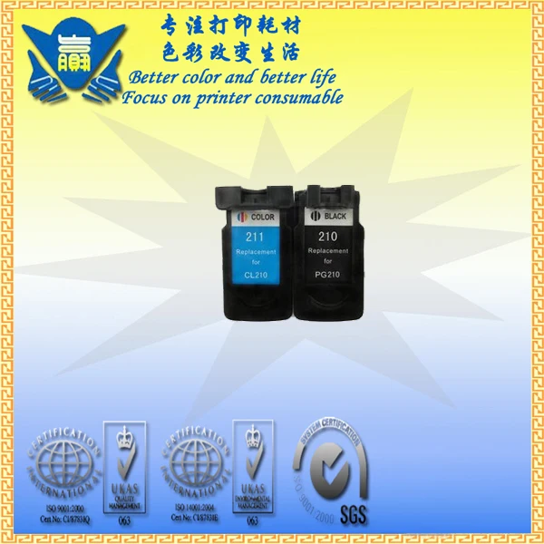 

PG210 CL211 Ink Cartridge for Canon PG-210 CL-211 Printer PIXMA iP2700 iP2702 MP250 MP270 MP280 MP480 MP490