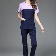 Корейский стиль мода Slim Fit медицинские наборы для скраба салон красоты пластической хирургии рабочая одежда для больниц халаты доктора медсестры униформы