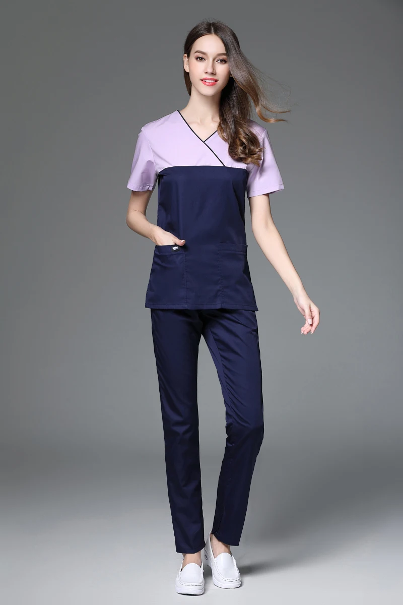 

Korea Style Fashion Slim Fit Medical Scrub Sets Beauty Salon Plastic Surgery Hospital Workwear Gowns Doctors Nurses Uniforms