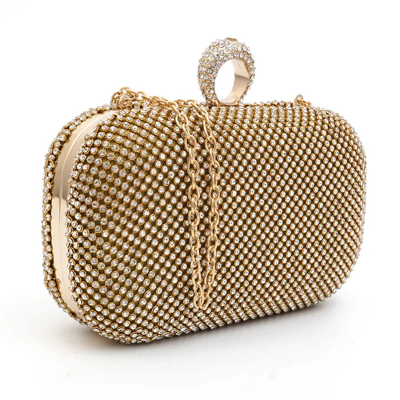 Women Handbags Rhinestones Evening Bags banquet Ring Diamonds Chain