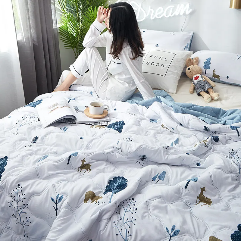 Моющийся Кондиционер Летняя кроватка Стёганое одеяло постельные принадлежности Одеяла для взрослых детей Твин-квин Размер выкидывает Лето Air Comfoter - Цвет: Quilt-3