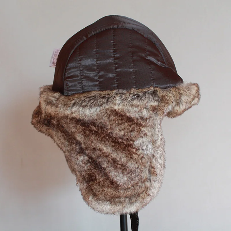 Winter hat earflap hat faux fur hat men women's pilot aviator bomber trapper hat snow cap with ear flaps