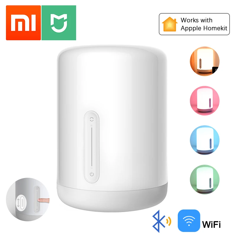 Xiaomi Mijia прикроватная лампа 2 RGBW светодиодный цветной ночник Bluetooth WiFi умный пульт дистанционного управления совместим с Apple HomeKit Siri