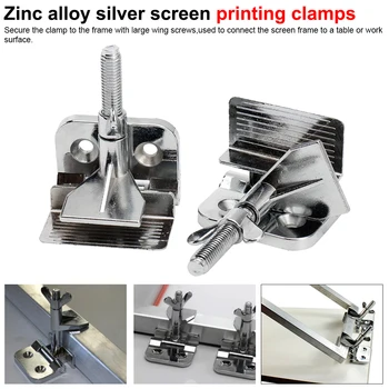 

2pcs DIY Fixing Screens Tool Zinc Alloy Silver Screen Printing Clamps Hinge Clamp Butterfly Hinge Clamp