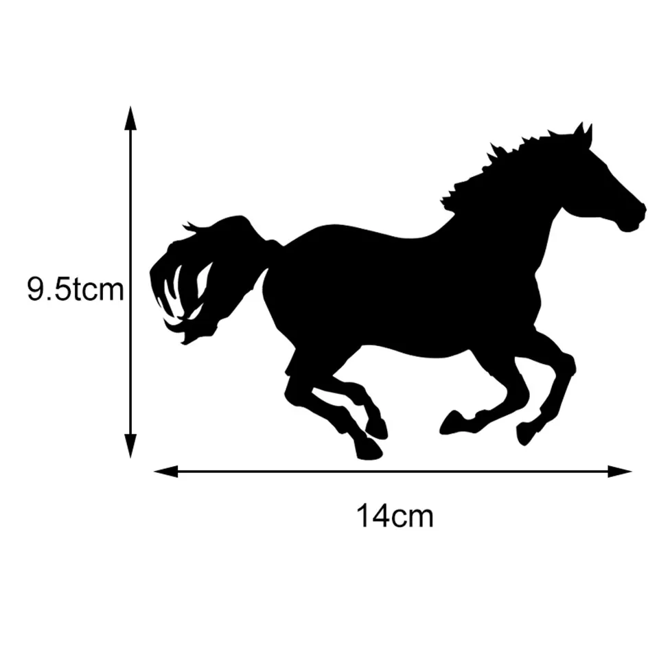 149.5CM Running Horse Stylish Vinyl Car Styling Decorative Car Stickers And Decal Car For Ford Audi BMW Toyota VW BlackSilver (4)