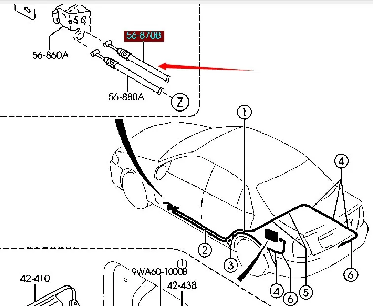 Крышка багажника открывалка кабель для mazda 323 семья пришиты-bj 1998- 2001 OEM: BJ0J-56-870