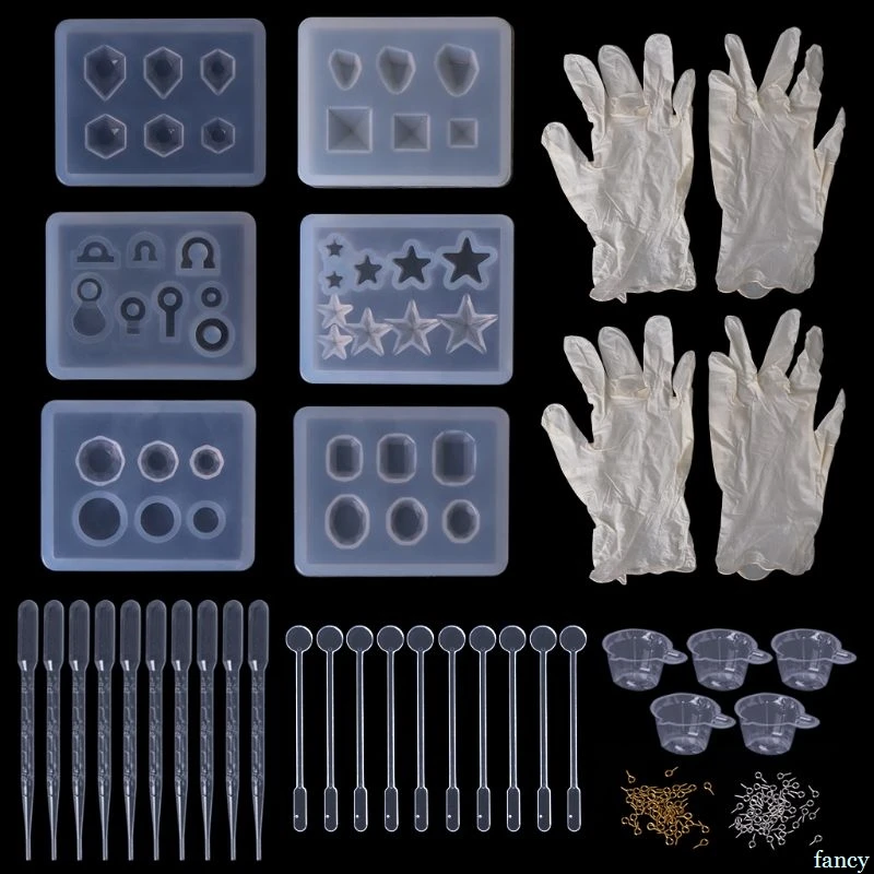 

1 Set Epoxy Resin Kit DIY Jewelry Making Tools Necklace Pendant Silicone Mold Professional Pins Disposable Gloves Measure Cup