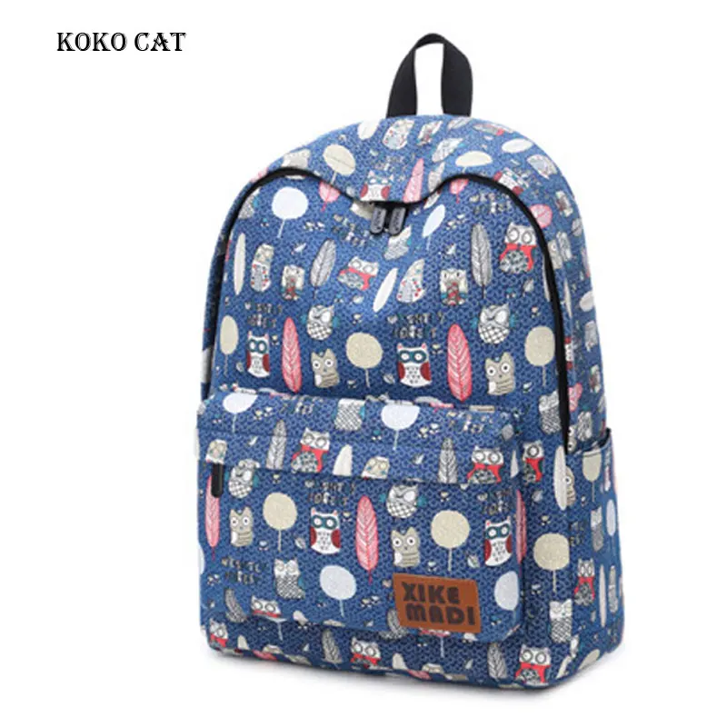 

School Backpack Cartoon Animal Owl Design High Capacity Bookbags Teenager Girls Multi-compartment Travel Rucksack Mochila Mujer