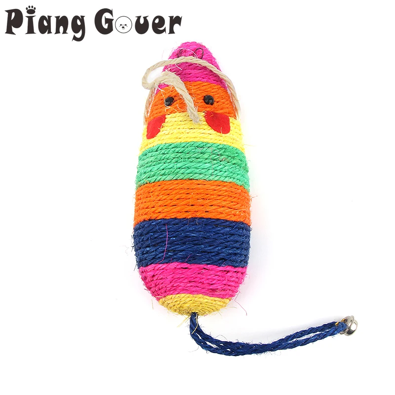 Pet Products Colorful Big Mouse Toy Chew Play Sisal Large Mouse Cat