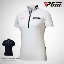 PGM женская рубашка для гольфа летние быстросохнущие женские спортивные топы с коротким рукавом эластичные дышащие спортивные футболки для гольфа s-xl