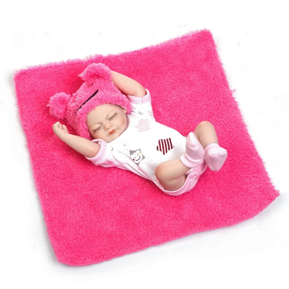 NPK 11 ''мини Reborn Baby девочка мальчик полный силиконовый винил милые Близнецы bebe куклы реалистичные Bebes Reborns для малыша Купание кукла