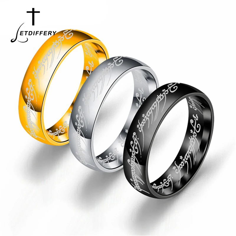 

Letdiffery One Ring Of Power Hobbit Gift Midi Ring Stainless Steel Lord of Ring Lovers Women Men Wholesale Price Drop ship
