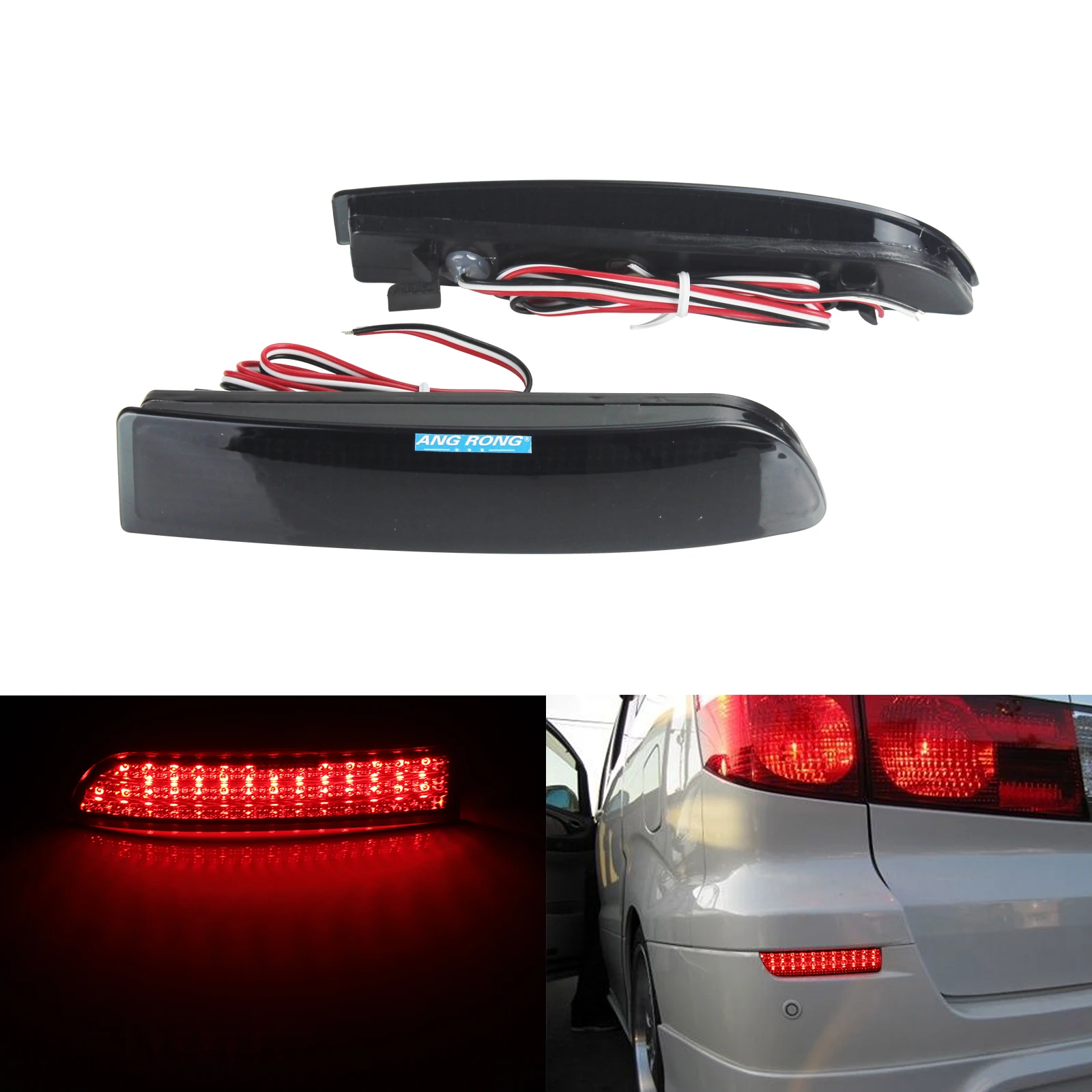 

ANGRONG 2x For Toyota Avensis Previa RAV4 Scion xD LED Rear Bumper Reflector Brake Fog Light