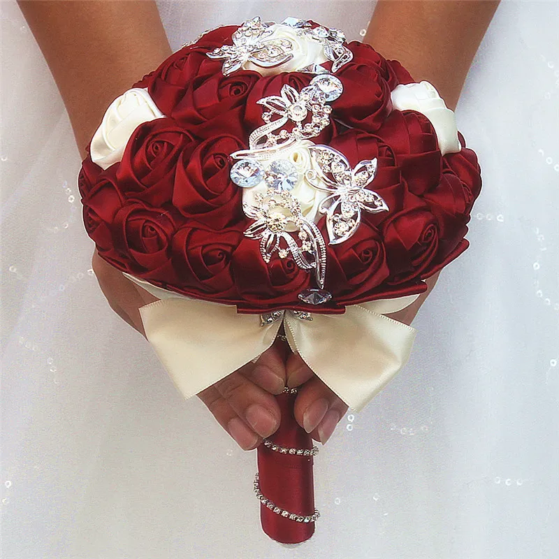 15 см различных цветов различных стилей ручной работы цветок украшения невесты Свадебные Холдинг Цветы с бриллиантами жемчуг