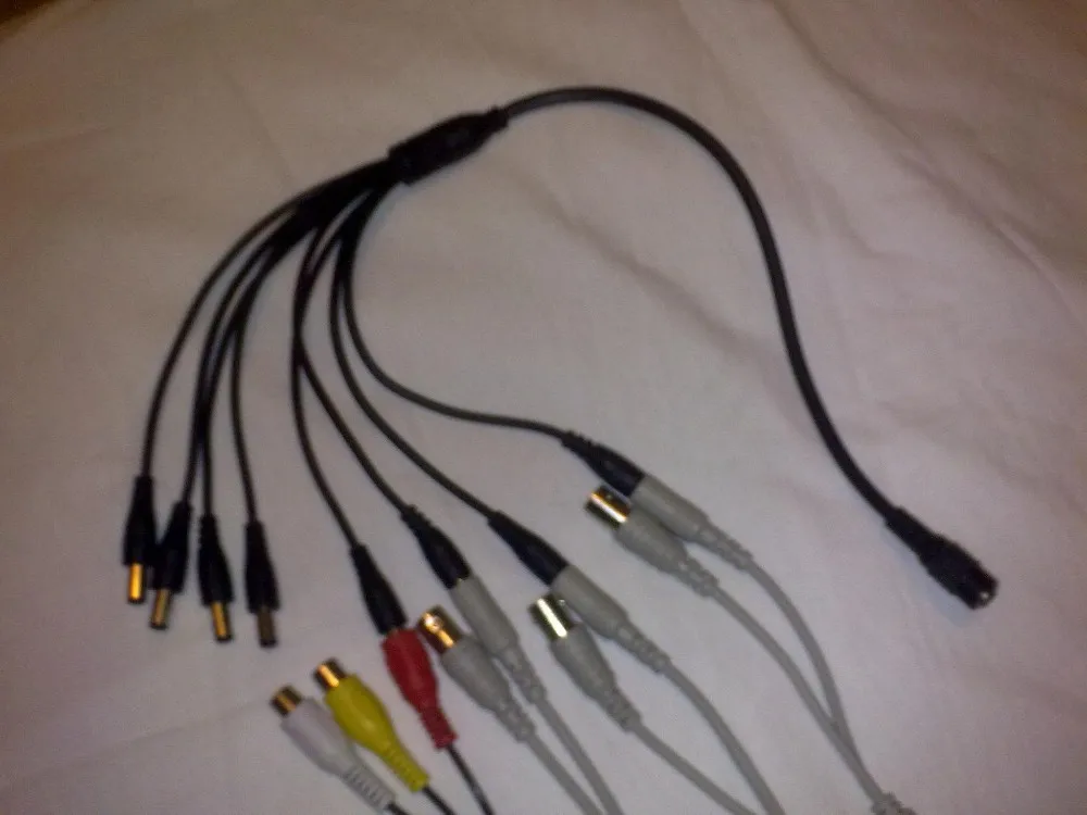 

1 to 4 or 8 Splitter DC Cable for CCTV Security Camera System DC12V Power Spliter Cable