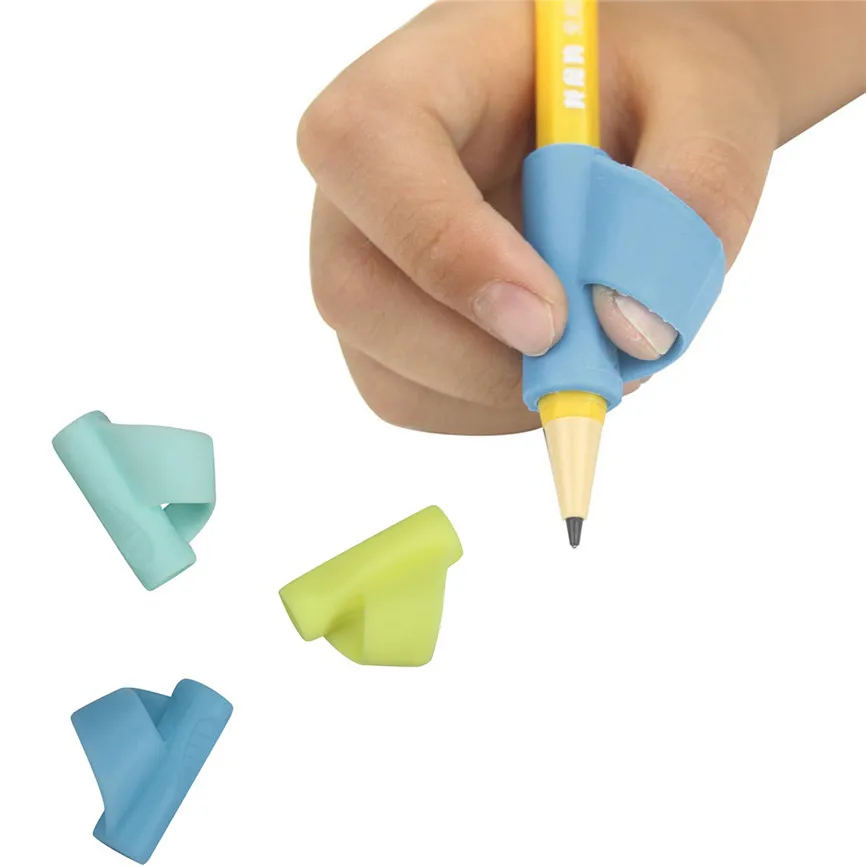

HOT! 3PCS/Set Children Pencil Holder Pen Silicone Writing Aid Grip Posture Correction Tool For 3~12 years old Dropshipping #1101