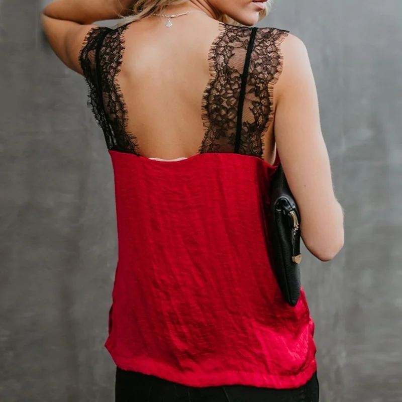 Women's Tops Ladies Vest Beach Summer Lace Blouse Fashion Holiday V-Neck Tank Party Loose Sexy Plus Size Camisole