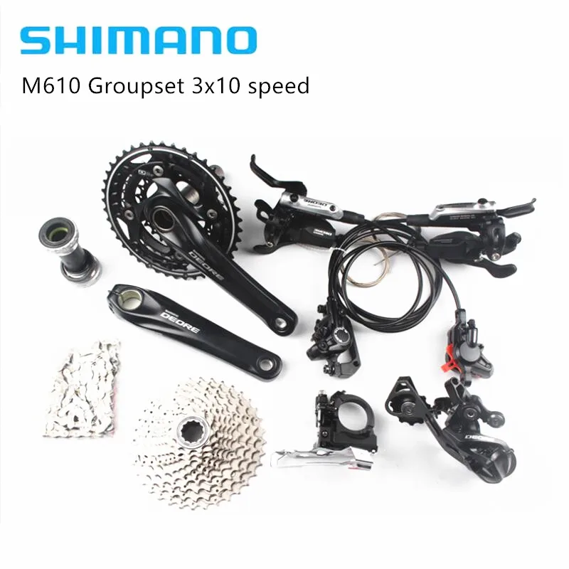 

Shimano Deore M610 M615 3x10 speed MTB Mountain Bike Bicycle Groupset With Disc Brake Set 8 Pcs