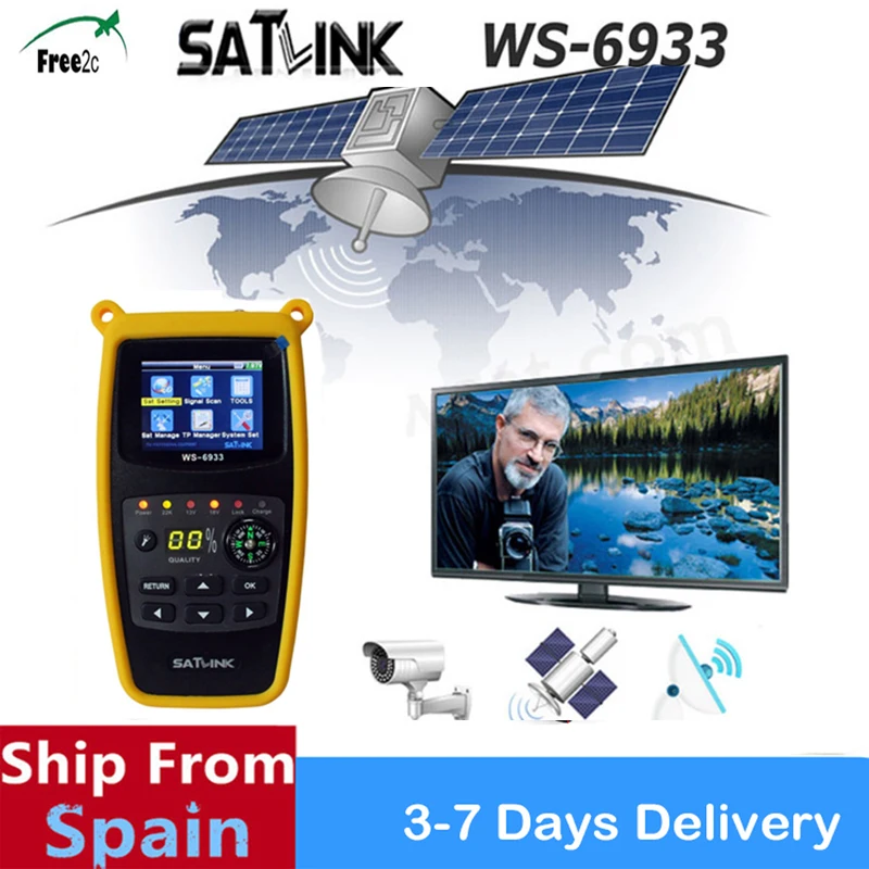 

Satlink WS-6933 DVB-S2 FTAC&KU Satellite Finder Meter 2.1 InchLCD Display satlink 6933 support Digital meter for signal strength
