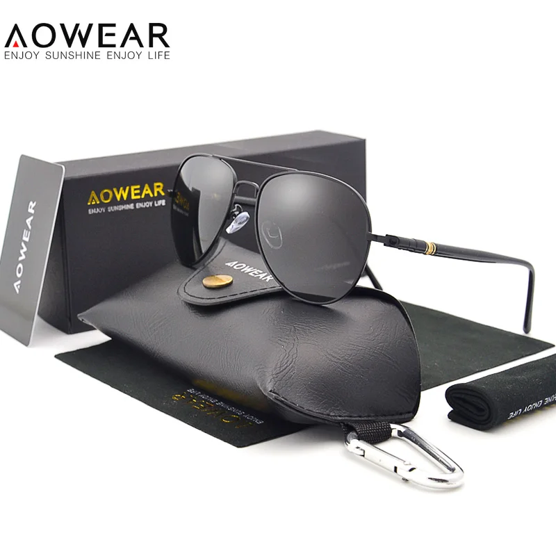 AOWEAR Роскошные брендовые дизайнерские солнцезащитные очки авиаторы Мужские