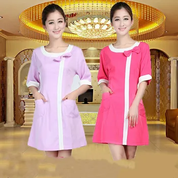 

Medical Uniforms Nursing Scrubs Clothes for Beauty Shop Short Sleeve Doctor Clothing Uniformes Hospital Women Work Dress