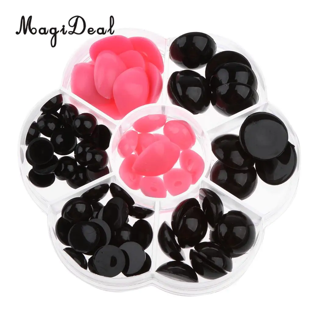 80Pcs Plastic Safety Doll Eyes Nose for Teddy Bear Dog Plush Animal Dolls Craft DIY Accessories Toys