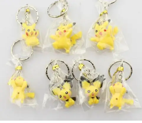 7 шт Poke mon аниме Pika chu брелок мультяшный ПВХ фигурка игрушка кукла|cartoon keyring|key ringring
