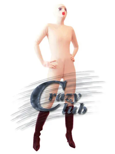 

Crazy club_Latex Catsuit Clothes New In Body cream with baby face latex catsuit natural latex condoms sexy latex open crotch