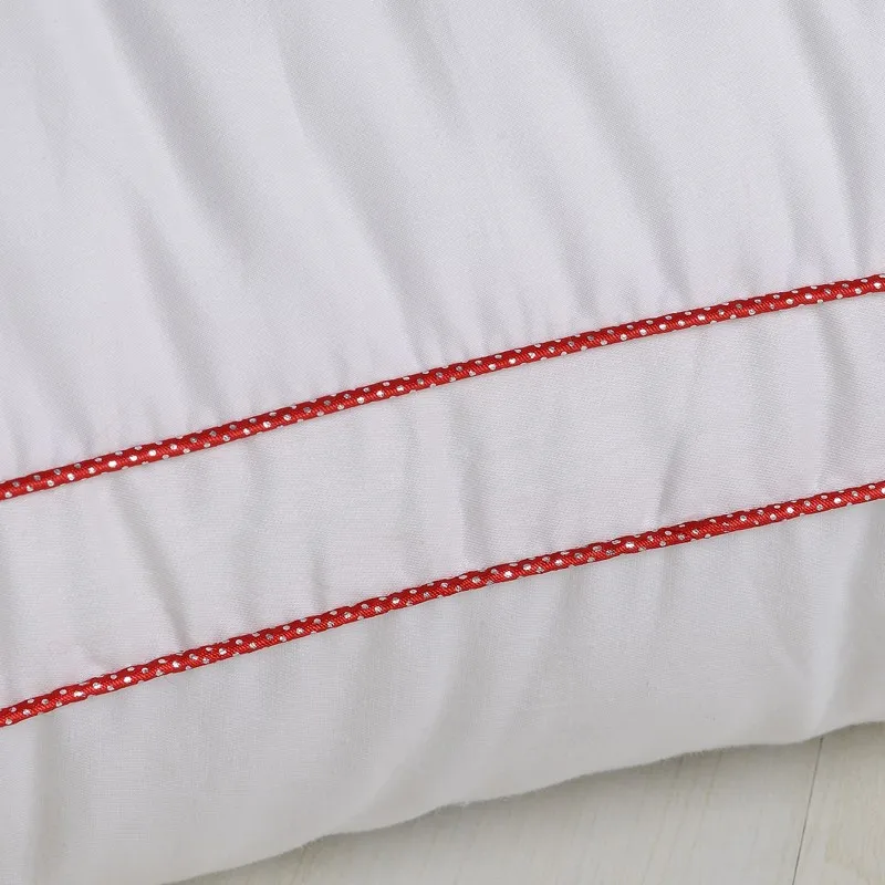 Китайская Свадебная подушка хлопок 60 S высококачественная ткань домашнее постельное белье пух перо наполнение красный матч белый