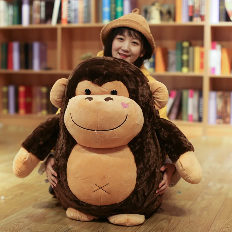 Dorimytrader Cute Gorilla Plush Doll Forest Animal Monkey Stuffed Toy Dolls Girl Child Birthday Christmas Gift Deco 30inch 75cm DY50522 (8)