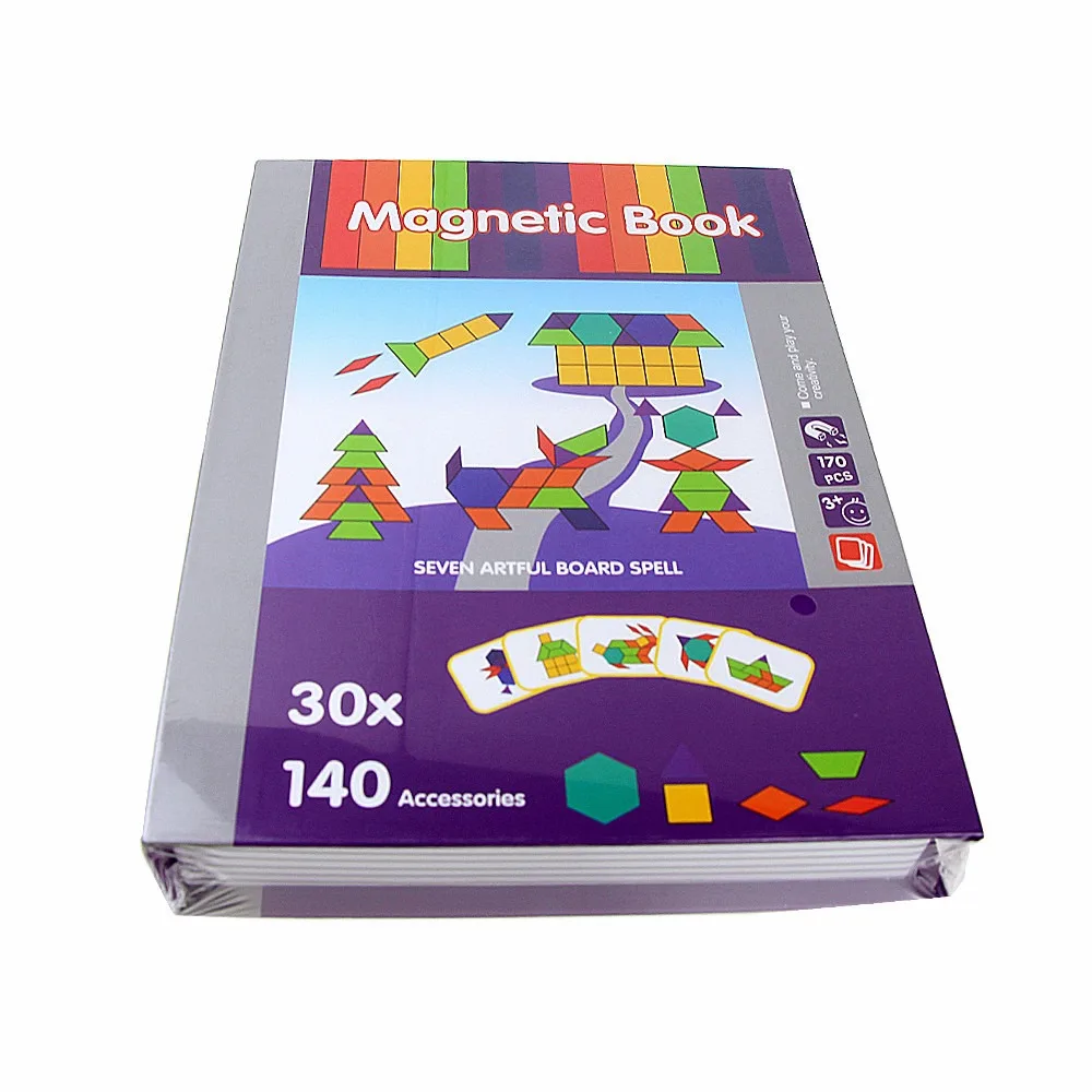 3D Магнитная книга, Детские пазлы, обучающая игра для мозгов, обучающая головоломка, обучающие игрушки для детей, Рождественский подарок> - Color: geometirc
