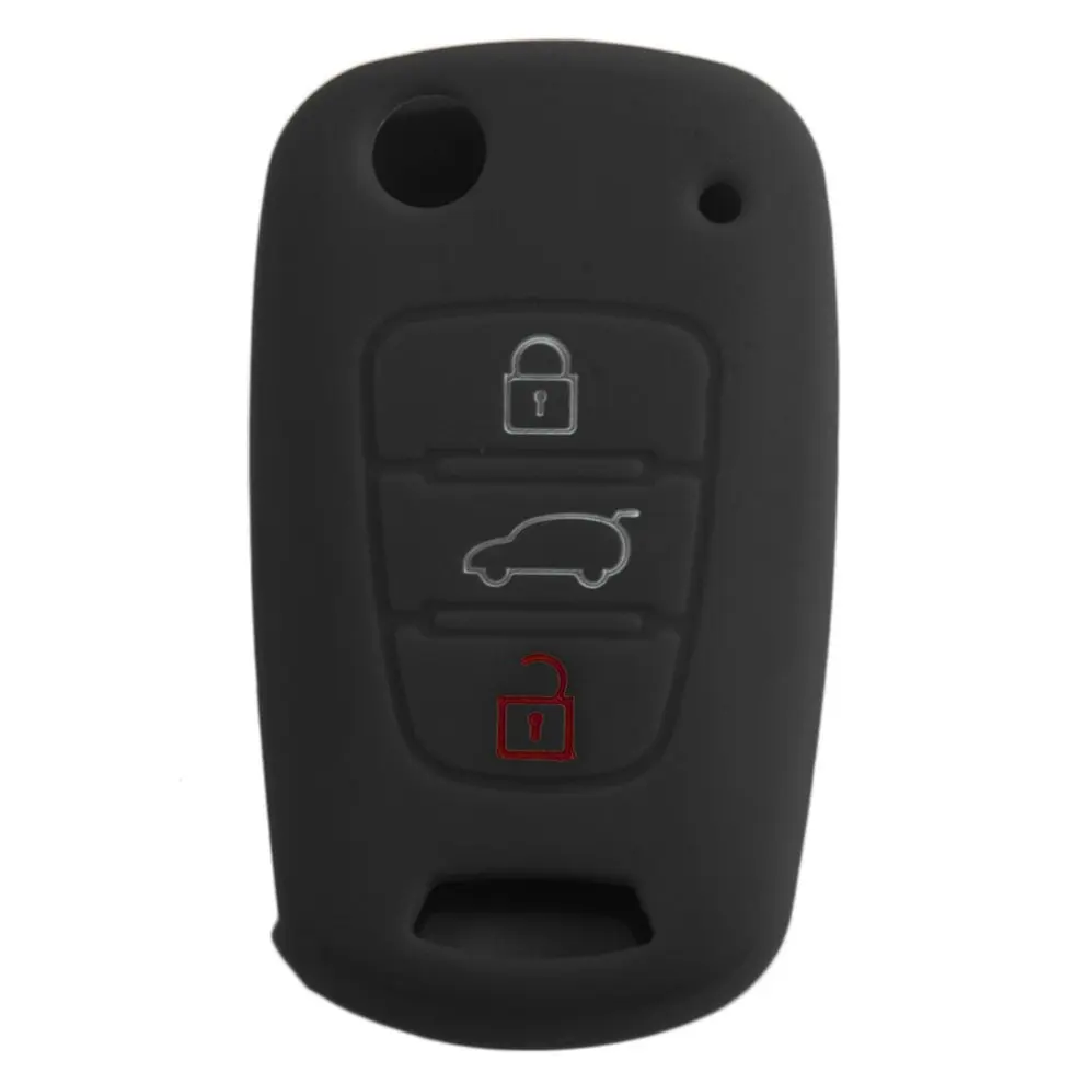 

Silicone Key Cover For KIA RIO K2 K5 Sportage Sorento picanto For Hyundai iX20 iX35 Solaris accent Folding Key Silicone Key Case