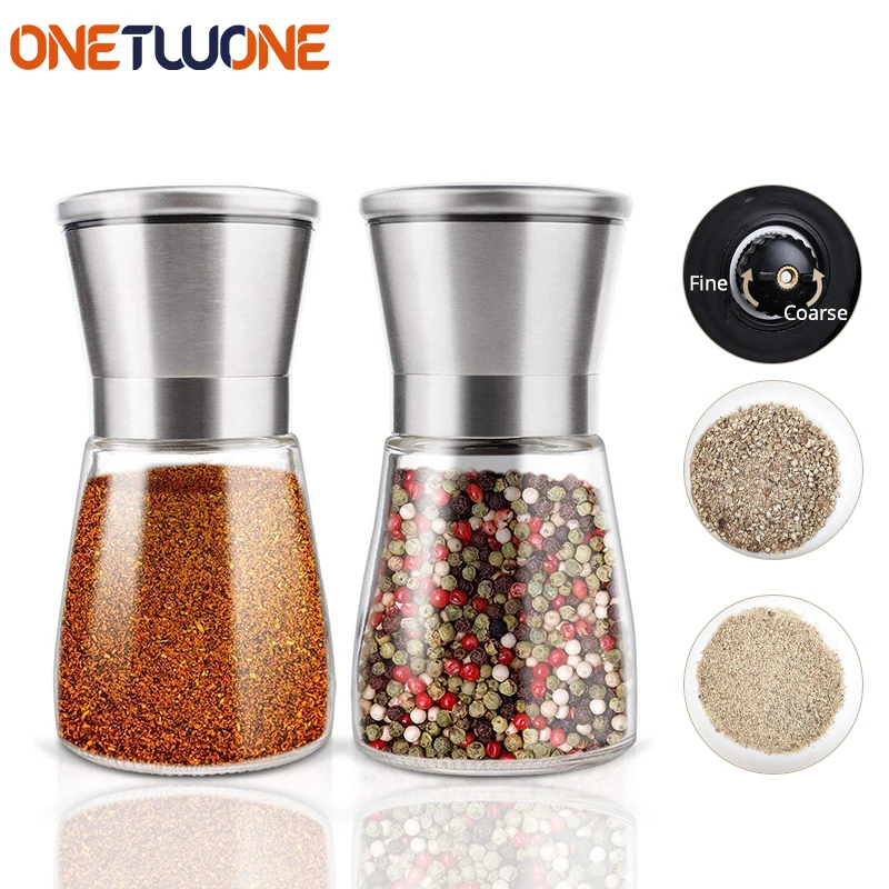 

1Pcs Salt and Pepper Grinders, Herb & Spice Mill Tools with Adjustable Ceramic, Stainless Steel Spice Shakers for Cooking