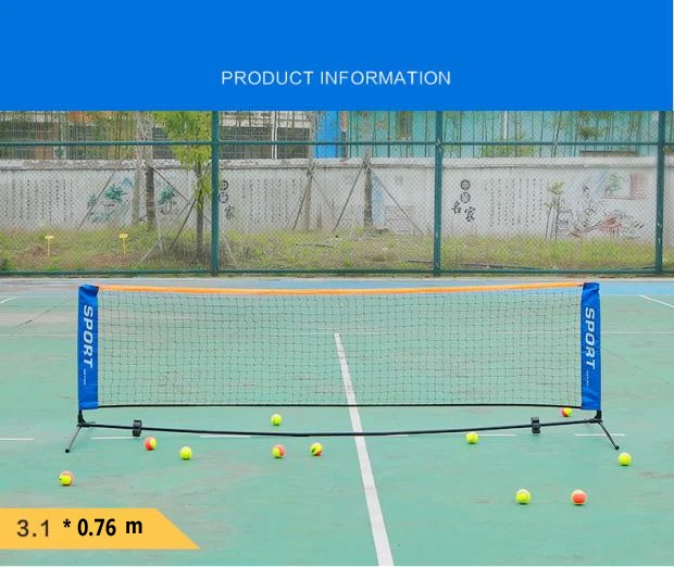 Portable Mini Tennis Nets + Brackets + Storage Bag