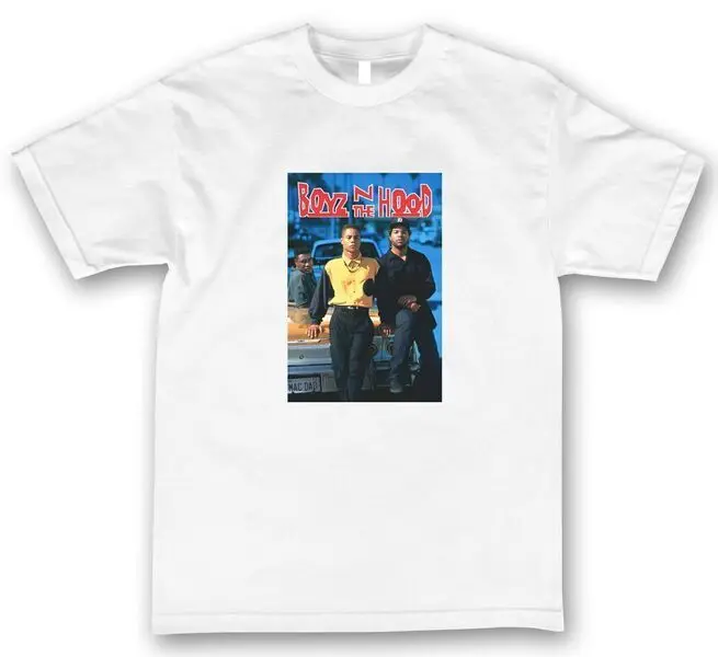 Boyz N капюшон футболка в белый Рикки дафбой CUBE 90-х фильмы Новый SZ S-3XL | Мужская