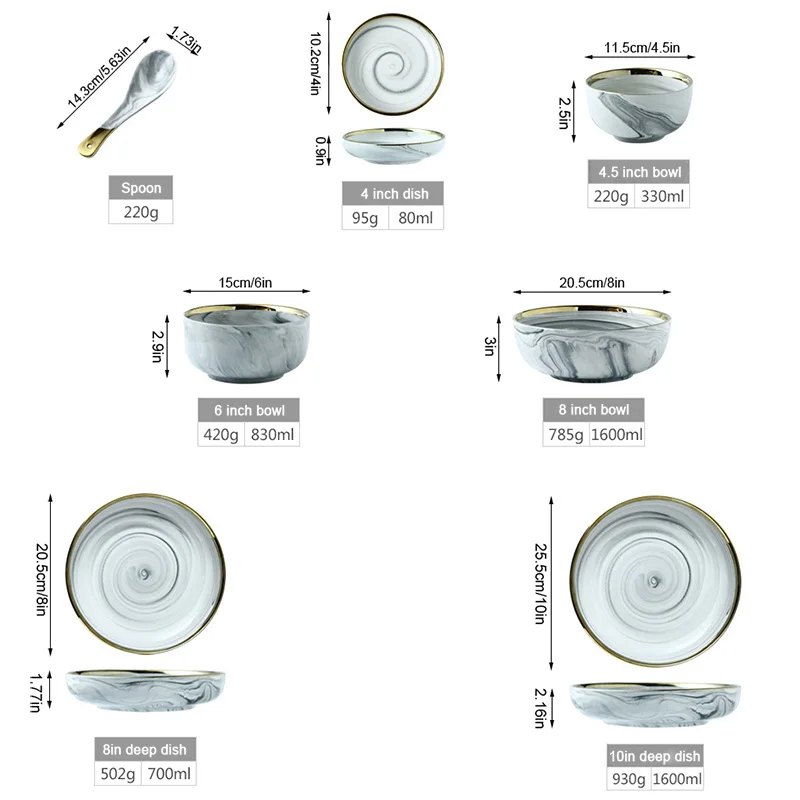 ICESTCHEF мраморная керамическая миска для десерта миска для рисового супа обеденная тарелка блюдо глубокая Суповая тарелка посуда