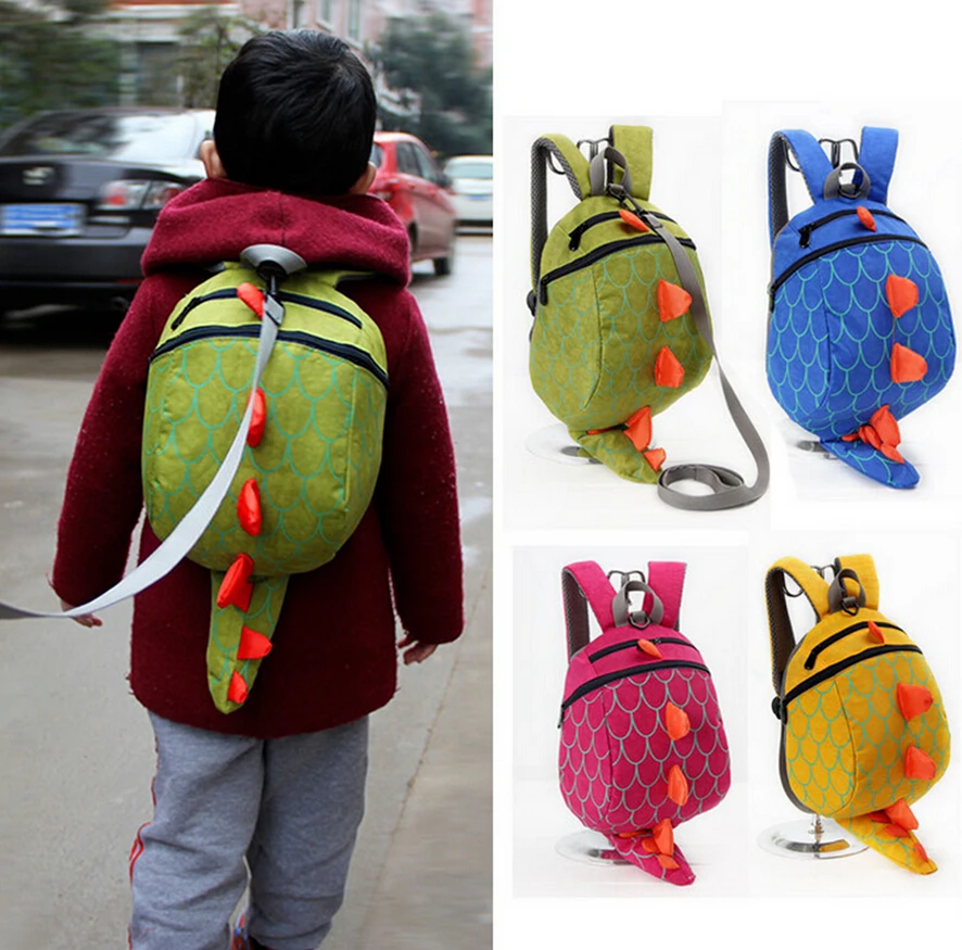 

Childrens Safety Harness Backpacks Girl Boys Casual Anti-lost Dinosaur Package