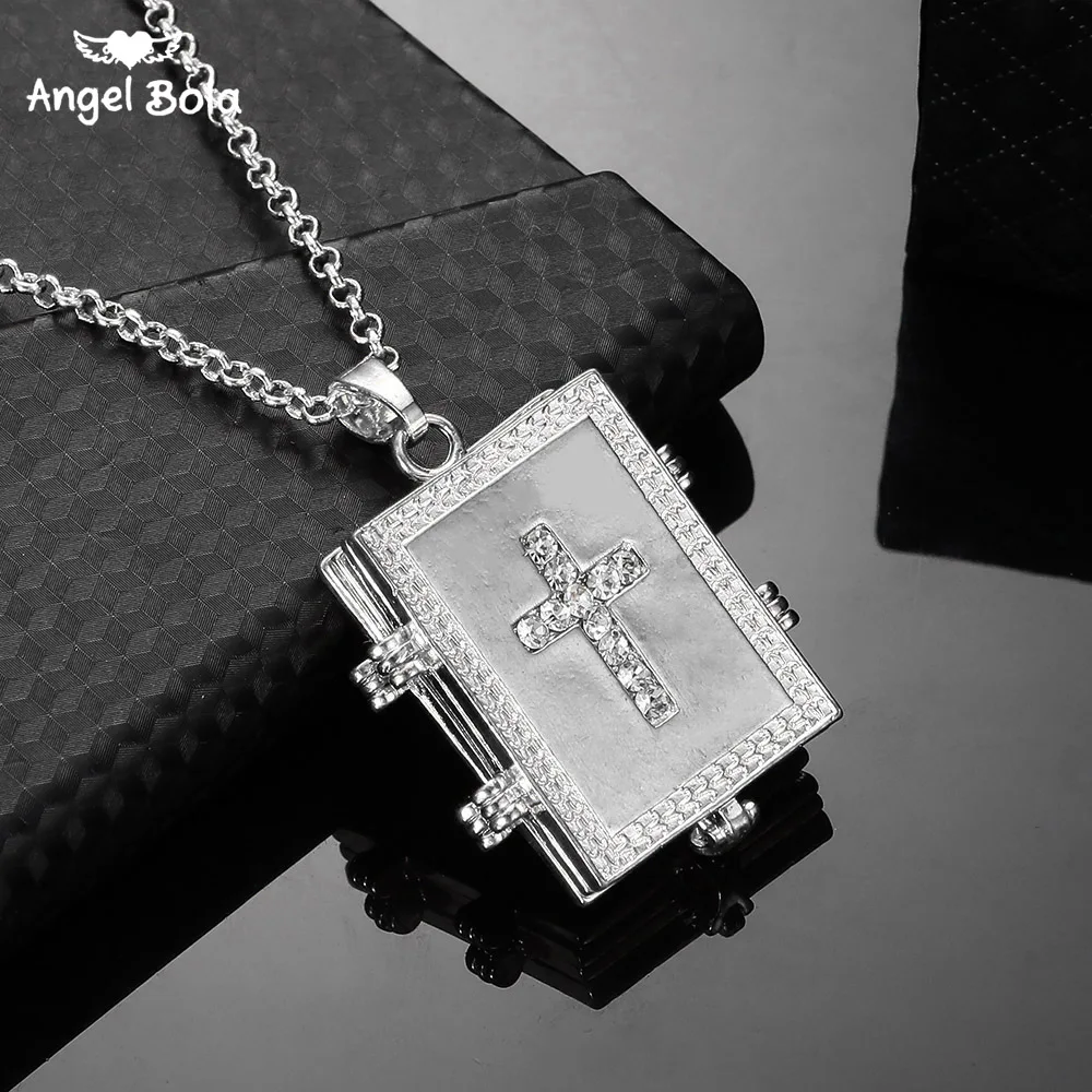 

Expanding Cross Locket Necklace Silver Color Trendy Jewelry Memory Photo Locket Necklaces Pendants for Women/Men Gift