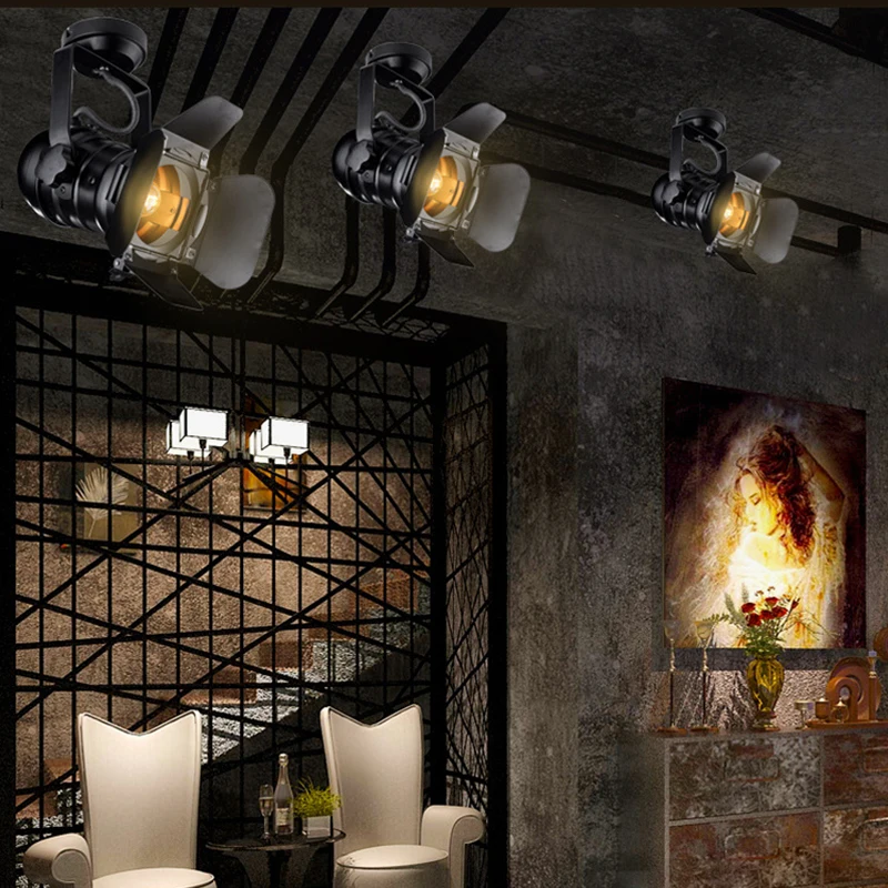 Lâmpada de Luz Folhas para Barra E26 do Vintage Base Celling Ferro Industrial Retro Ajustável 4 Café Estilo Loft Luminária - E27 9 Luzes de teto