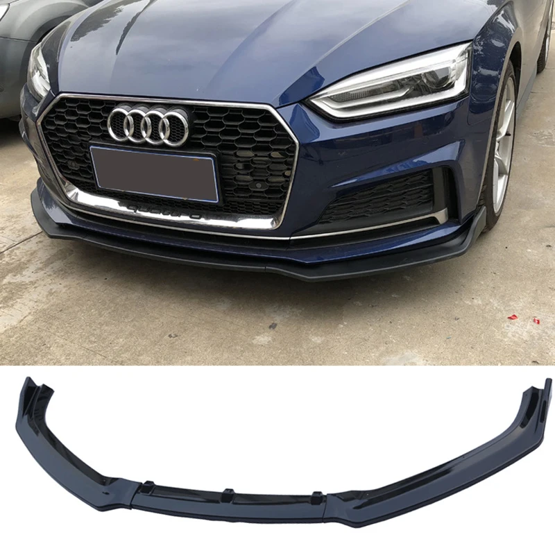 

Car Front Bumper Lip Car Front Bumper Canard Lip Splitter Body Shovels for Audi A5 S-Line B9 2017 2018 Gloss Black/Carbon Fiber