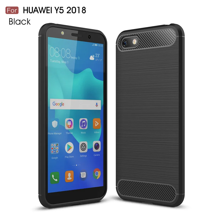 Silicone Case For Huawei Y5 2018 Y5 Prime 2018 Lite ShockProof Fitted Carbon Fiber Soft TPU Phone Cover For Huawei Y5 2019 Case huawei silicone case Cases For Huawei