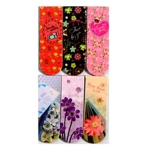 6 шт./компл. двусторонний узор catoon Закладка с цветами закладки для книги Металлические Закладки закладки творческие материалы