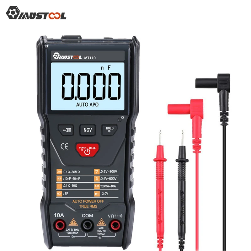 Mutool MT110 автоматический измерительный мультиметр True RMS цифровой 6000 отсчетов + DC800V
