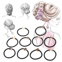10 шт. для девочек эластичные Галстуки для волос тесьма веревки кольцо конский хвост держатель браслет скручивание