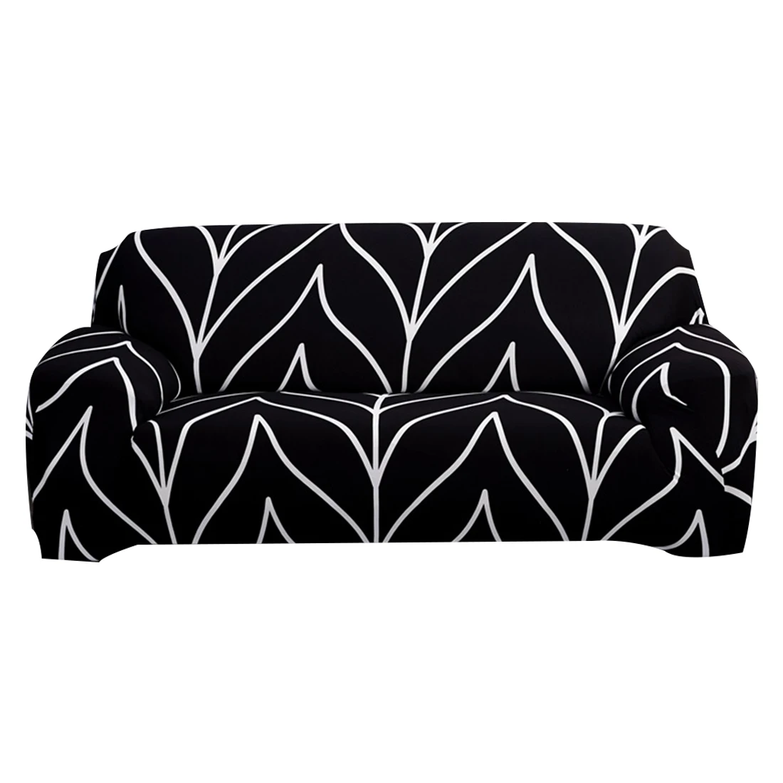 Чехол для дивана, эластичный чехол для дивана с принтом, чехол для дивана из спандекса, протектор для мебели для гостиной, кожа, L форма диванов - Цвет: Black