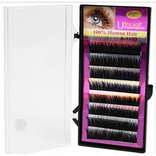 Высококачественные накладные ресницы настоящие человеческие накладные ресницы из натуральных волос 0,12 мм C Искусственные ресницы макияж