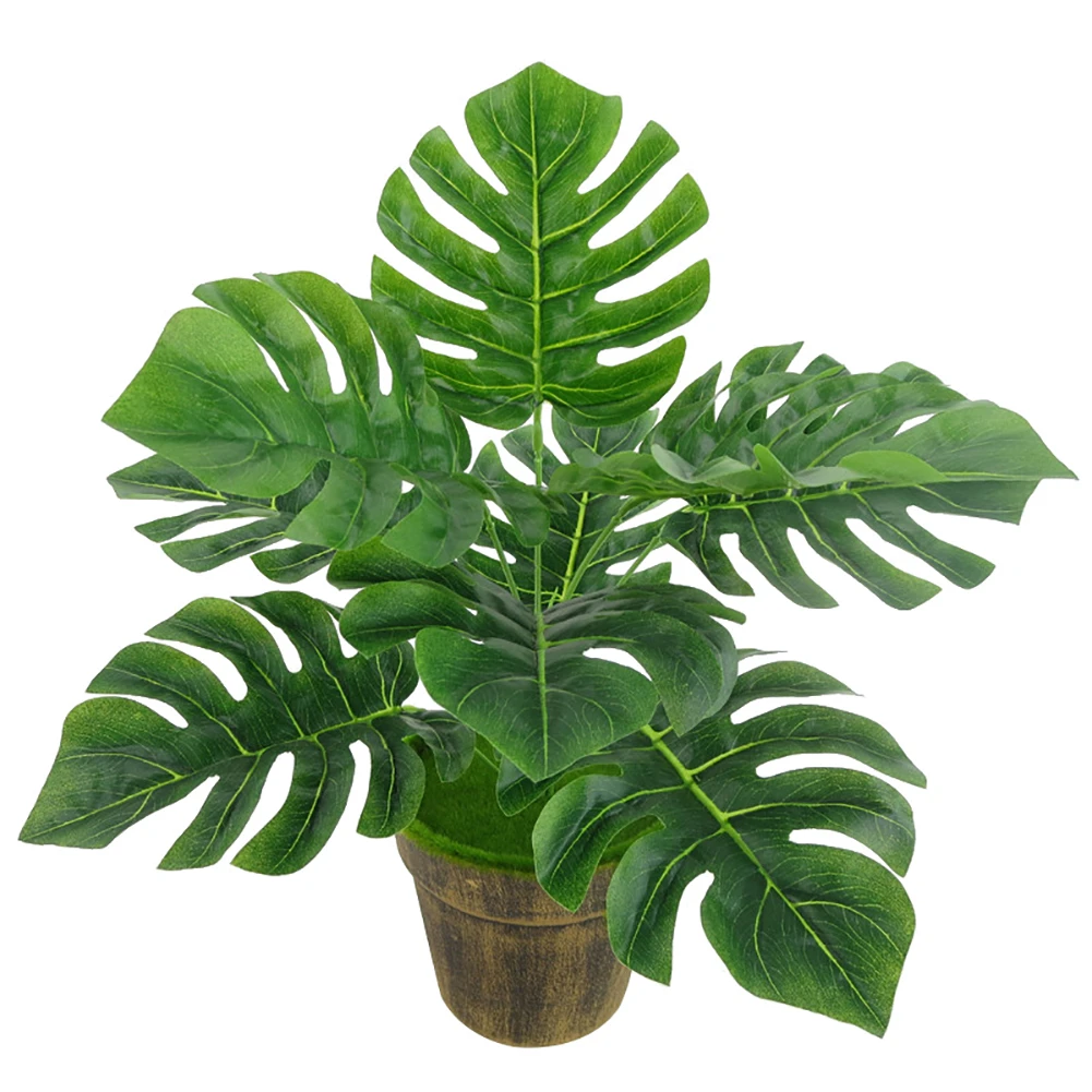 1Pc Monstera Office Home Artificial Plant High Simulation Fake Foliage Leaf (3)