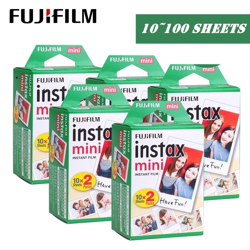 Fujifilm Instax Мини пленка 3 дюйма белый край 10 20 30 40 50 60 100 листов для FUJI мгновенная камера мини 9 мини 8 7 s 70 90